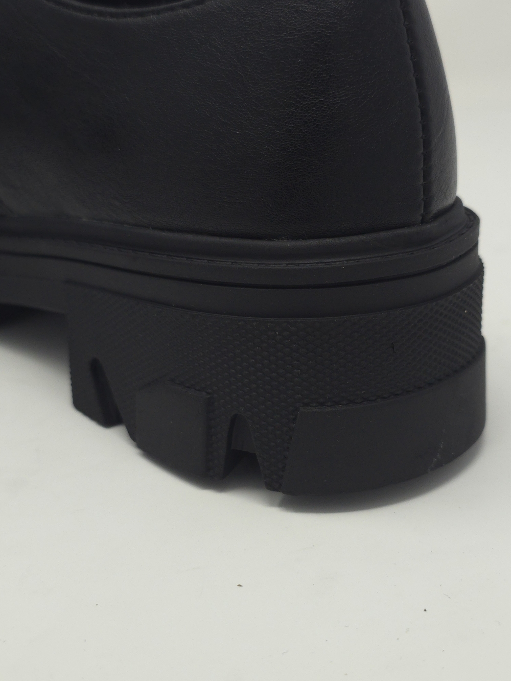 CHARCOAL PU Chunky Platform Loafers Buckle Strap Lug Sole Slip On Casual Trendy - Picture 6 of 10